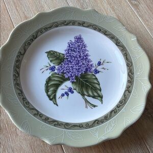 Princess House Exclusive Floral VINTAGE GARDEN Plate lilacs and 8.5” plate